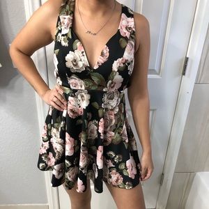 Floral Open Back Dress